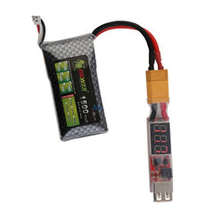 LiPo Li-ion Battery Voltmeter Converter XT60 to USB 5V 2A Charger / Adapter LED display voltmeter indicator