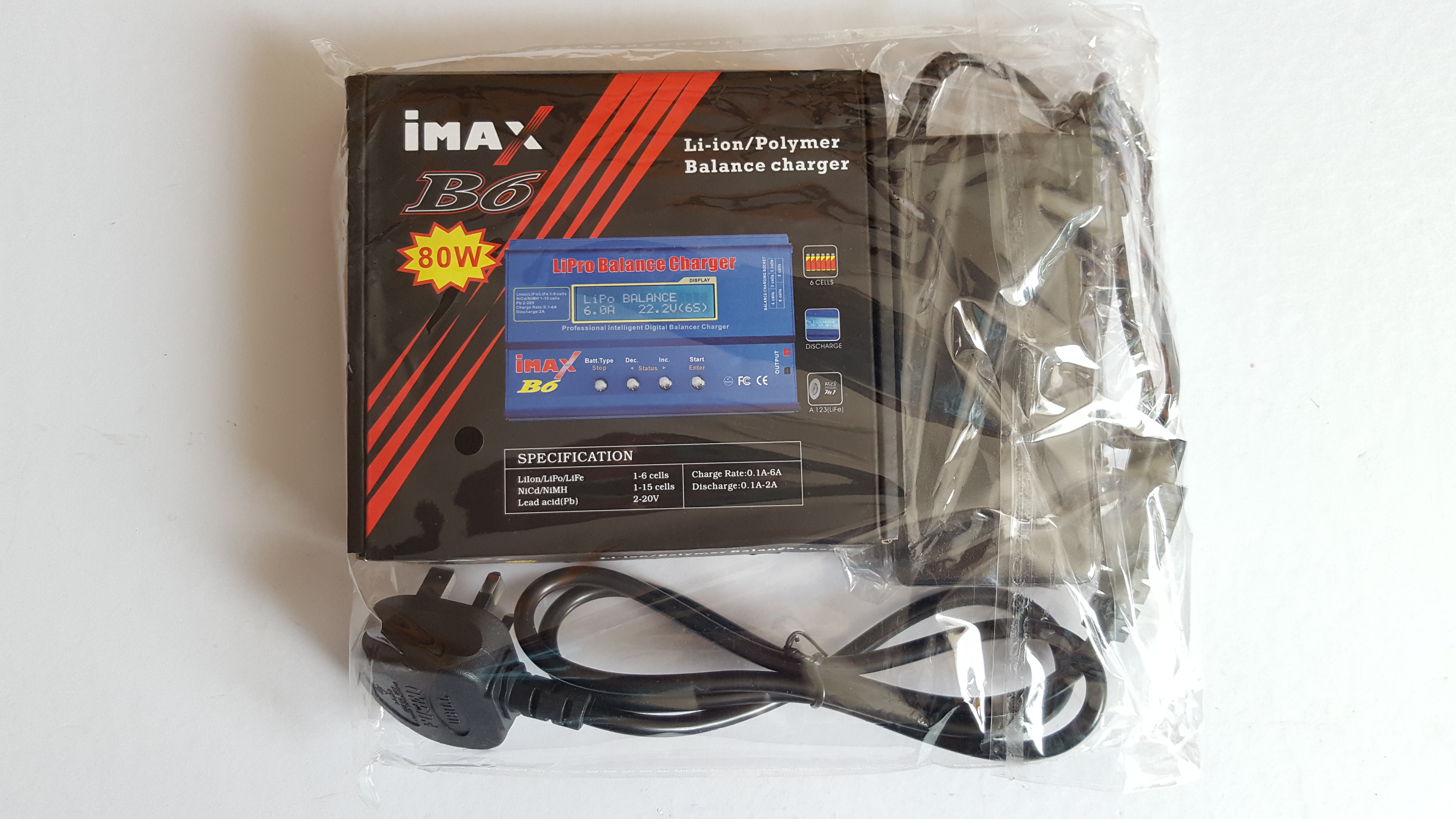 Chargeur Balanceur IMAX B6AC 80W Pour Batteries Li-po NiMH - Marque Minielect, Tension 10-20V, Neuf