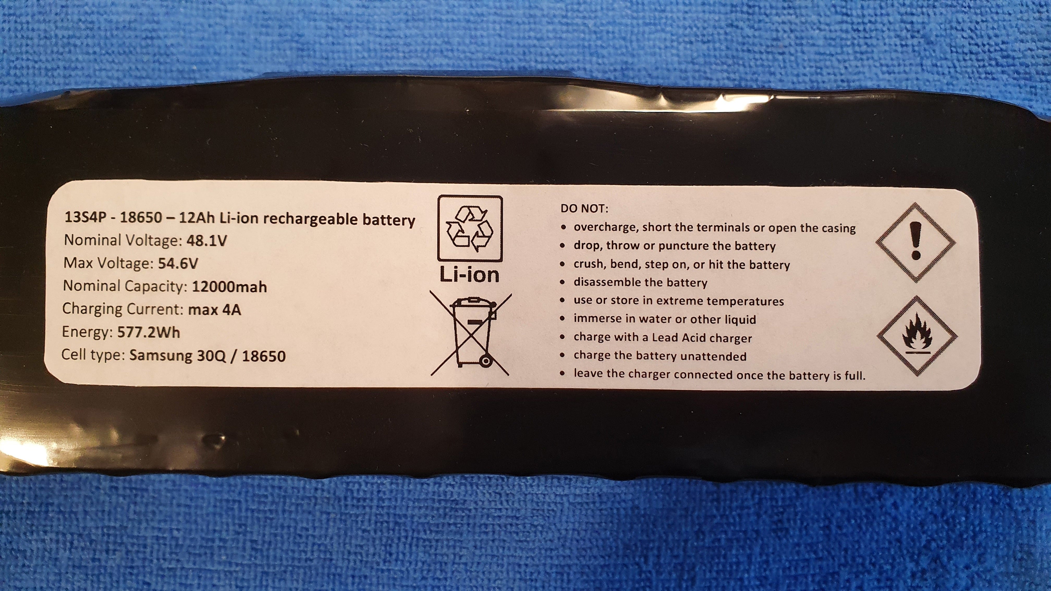 Seilylanka 48V 12Ah 13S4P Li-ION Batterie électrique E-Bike Seilylanka 48V 12Ah 13S4P Li-ION Batterie électrique E-Bike