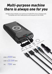Portable Power Bank, 72000mAh Battery Pack Lithium Rechargeable 72K, outdoor, fishing, laptop charging, car refrigerator, CPAP machine